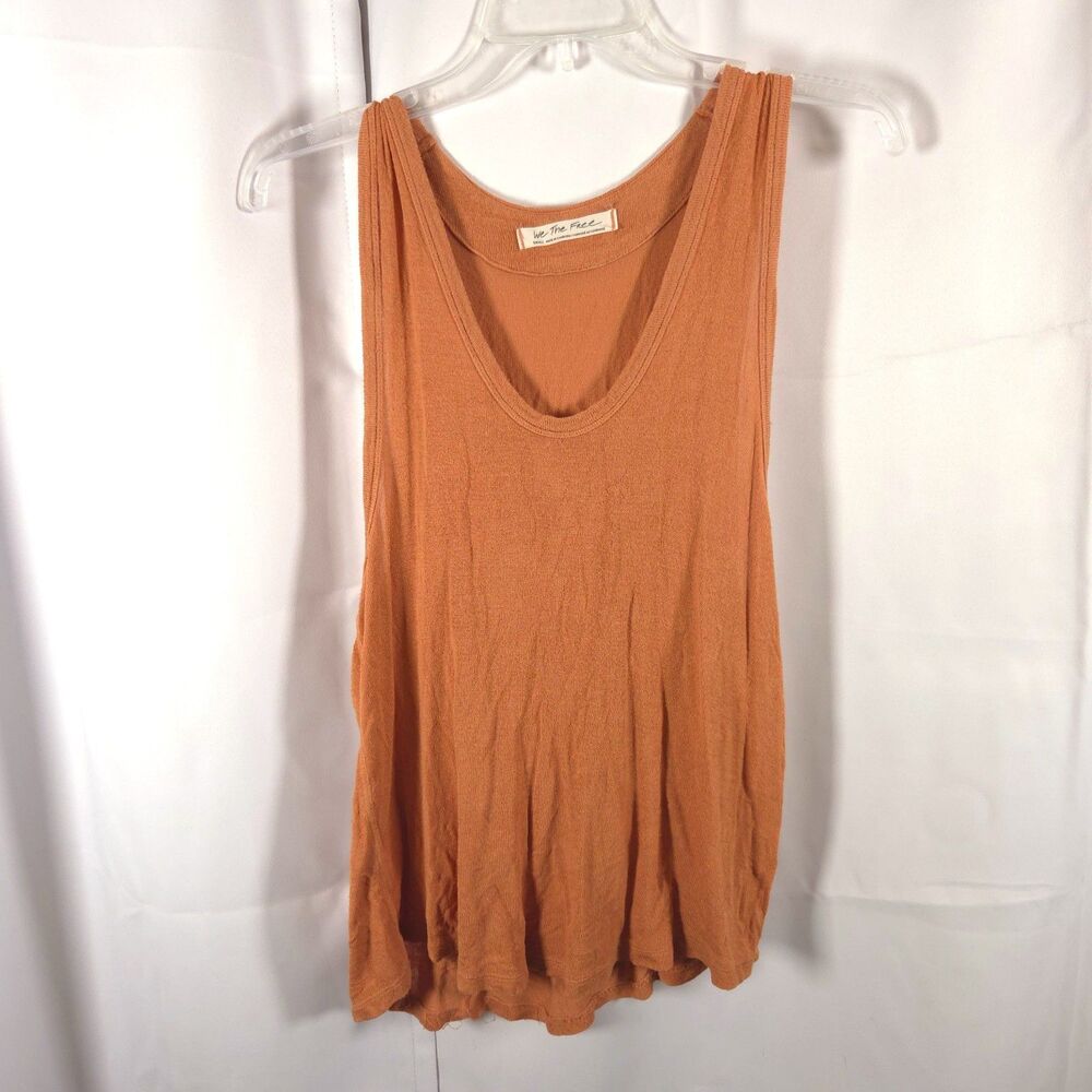We the Free People Orange Scoop‎ Neck Rayon Spandex Tank Women's Small